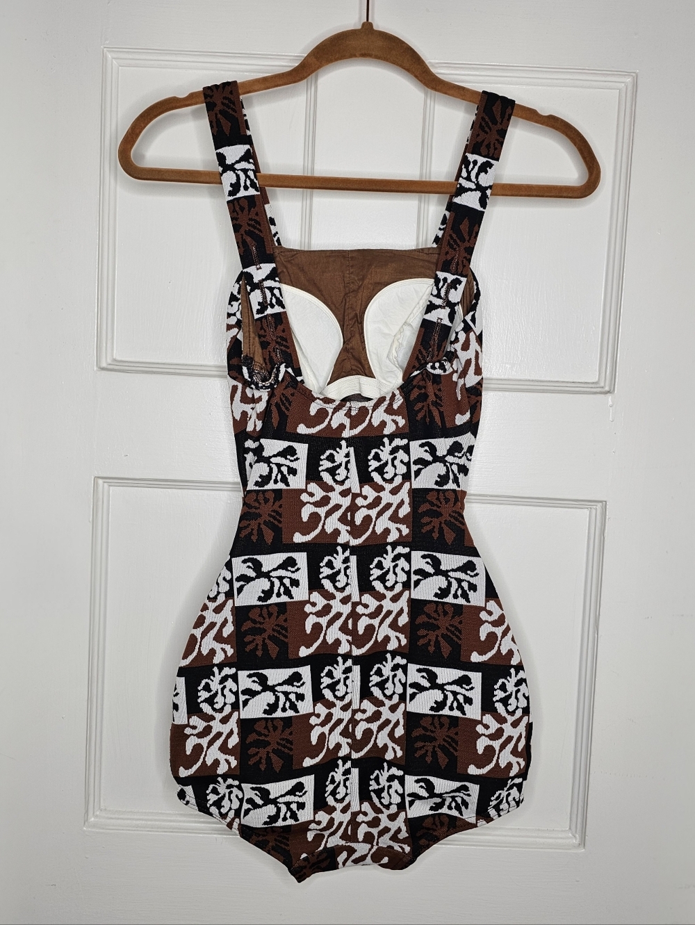 VTG 50s Kerrybrooke Abstract Print Knit Swimsuit - Picture 5 of 11